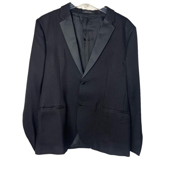 Men’s Emporio Armani Made In Italy Black Textured Blazer Size 52! - Picture 6 of 8